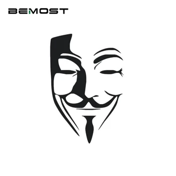 

BEMOST Car Styling Anonymous Mask Sexy Man Smile Car Stickers Vinyl Waterproof Reflective Decoration Decals 15*10cm Accessories