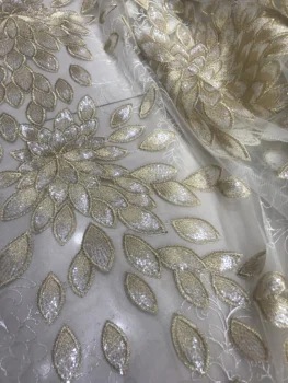 

good looking African French Lace Fabric JIANXI.C-328803 with sequins Embroidered Tulle Lace Fabric