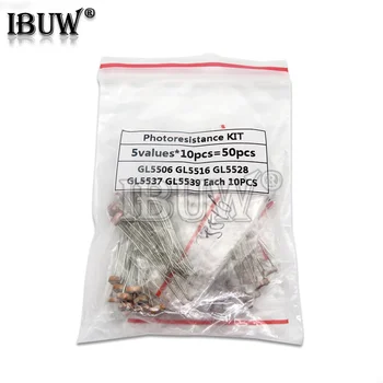 

50PCS(5value*10PCS) LDR Photoresistor diy kit for GL5506 GL5516 GL5528 GL5537 GL5539