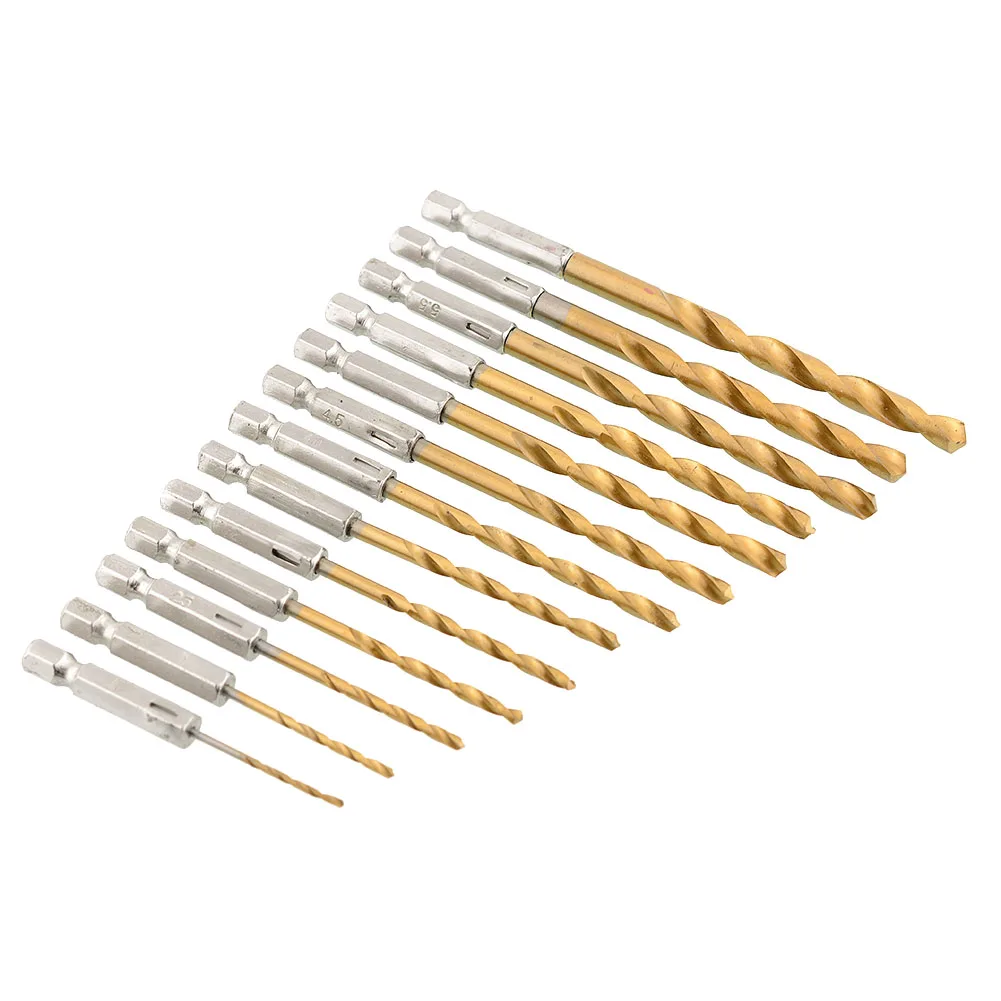 

1.5-6.5mm 1/4'' Drill Hex Shanks Bit Extractor Set DIY High Speed Steel