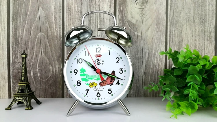 Réveil sans radio,Réveil mécanique en métal,horloge de Table de chevet