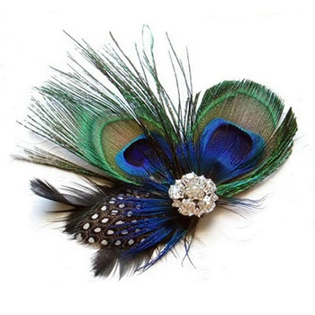 

Fashion Headbands Peacock Spread Tails Girls Women Rhinestone Sweet Feather Ponytail Holder Headwear dropshipping