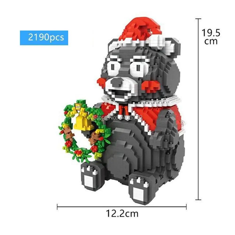

hot LegoINGlys creators Christmas Kumamon black bear Money pot mini micro diamond building block piggy bank nano brick toys gift