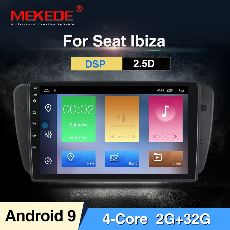 MEKEDE Android 9,0 Автомобильный DVD Радио для сиденья Ibiza 6j 2009 2010 2012 2013 gps навигация 2 Din экран Радио Аудио мультимедийный плеер