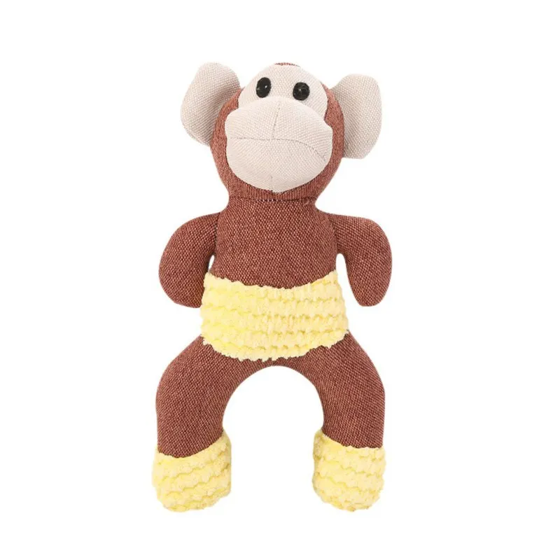 Игрушка-жевательная игрушка для собак с скрипучим моляром, устойчивая к укусам, мягкая плюшевая обезьяна, щенок, слон, дизайнерские интерактивные игрушки, товары для домашних животных