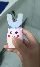 XaoMi-cepillo de dientes eléctrico inteligente de silicona para chicos, ultrasónico, automático, con patrón de dibujos animados, 360 grados