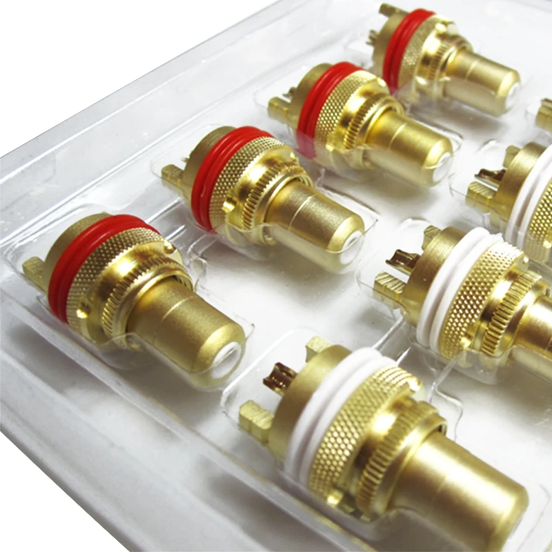 AMS-8pcs красный+ белый RCA гнездо шасси высокое качество RCA CMC разъем Phono медь разъем Amp HiFi
