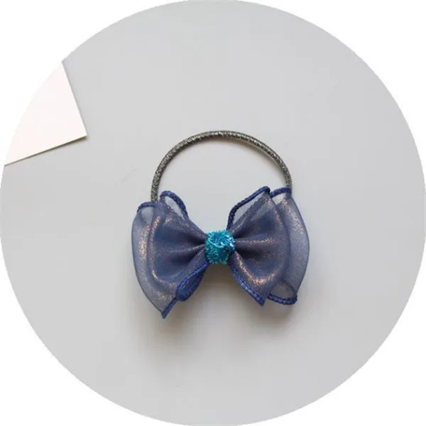 20pcs/lot Transparent Yarn Gift Children Girls Hair Accessories Hair Rope Hairpins Barrettes Kids Bow Boutique Headwear - Цвет: navy rope