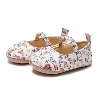 

Baby Girl Baby Cute Floral Soft Leather Non-Slip Toddler Shoes Single Shoes детская обувь обувь детская Soft Causal Shoes#E40