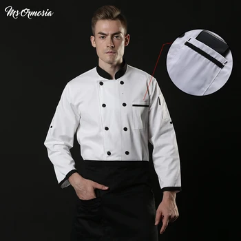 

Food Services Hotel Kitchen Chef Jackets High Quality Chef Uniforms Unisex Cooking Clothes Autumn Long Sleeve Chef Clothes Men