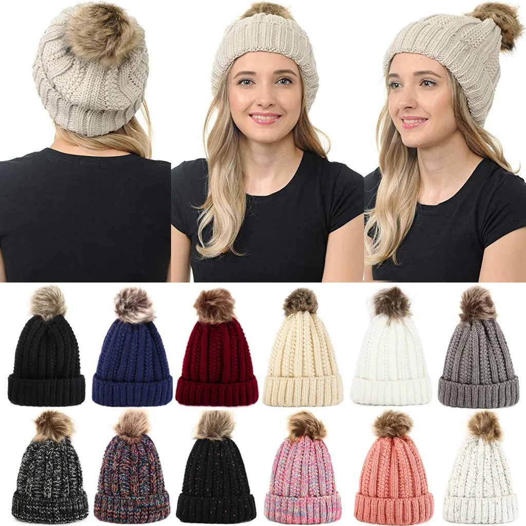 Beanie, высокое качество, новинка, для женщин и мужчин, зимняя вязаная шапка, металлический круг, подшитая, шерстяная шапка, зимняя шапка, женская зимняя шапка# PYF