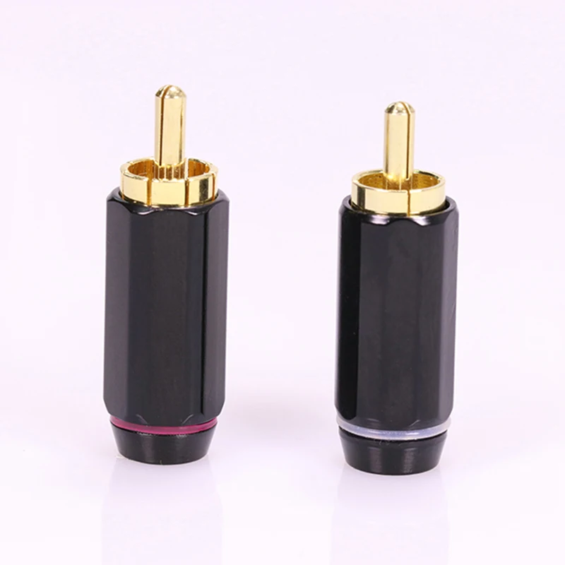 8 шт./4 пары Позолоченные Латунные разъемы RCA поддержка кабеля вверх 6 мм AV HIFI