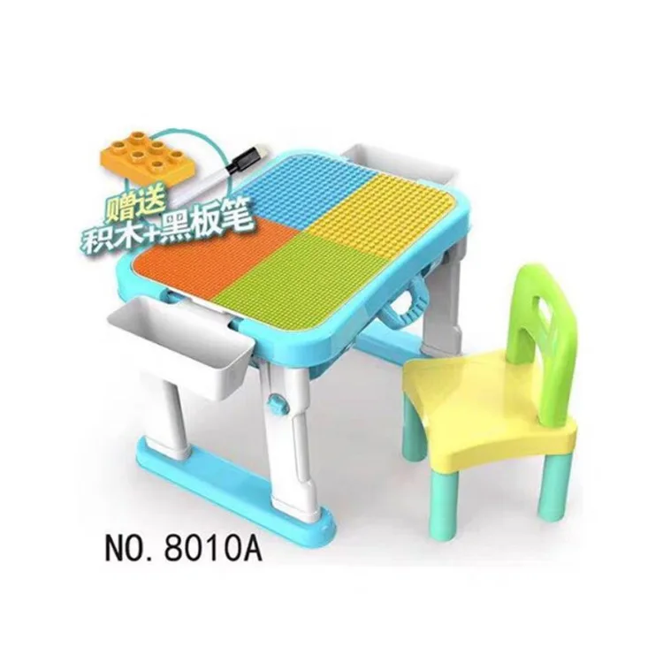 

Spring Baby Six-in-One Large Particles ji mu zhuo Children'S Educational Fight Inserted Multi-functional Study Table 8010
