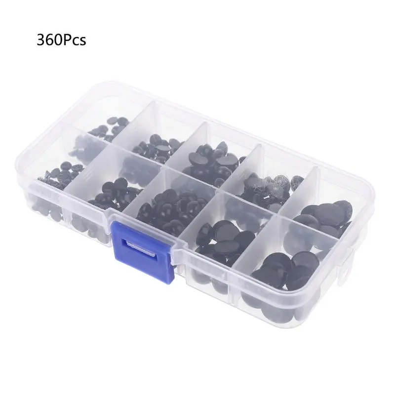 

360pcs 10 Sizes Black Plastic Safety Eyes for Bear Doll Animal Puppet Crafts Children Kids DIY Toys