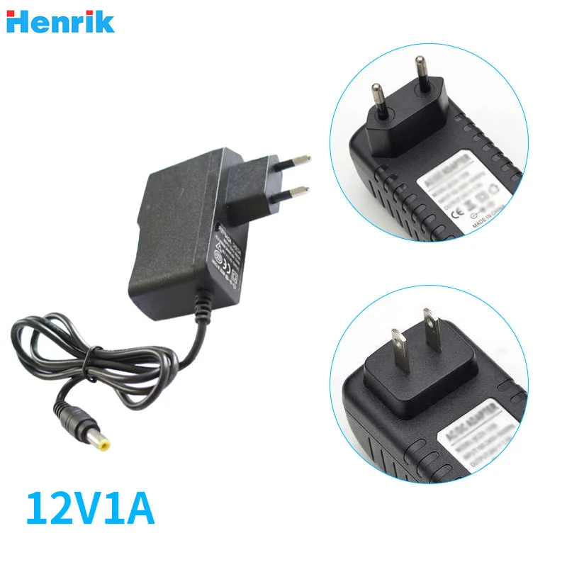 Квалифицированный AC 110 240V к DC 12V 1A адаптер питания для CCTV ЕС/США вилка|camera md80|metal bucket