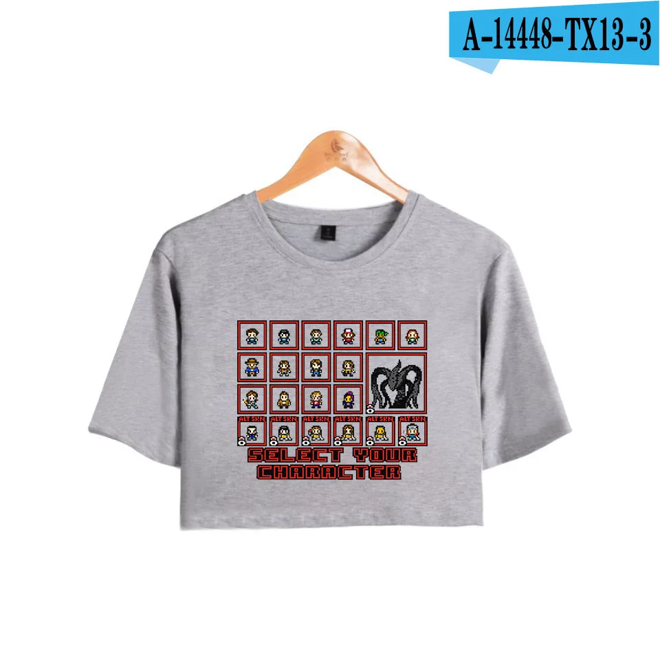 gray Футболка для девочек, футболки с пупками, короткие футболки Harajuku, сексуальные модные летние топы с открытым животом, футболки для женщин - Цвет: gray