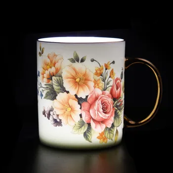 

Bone porcelain gold mug ceramic cup 400ml household cup Nordic coffee cup funny mugs tea mug Wedding Gifts