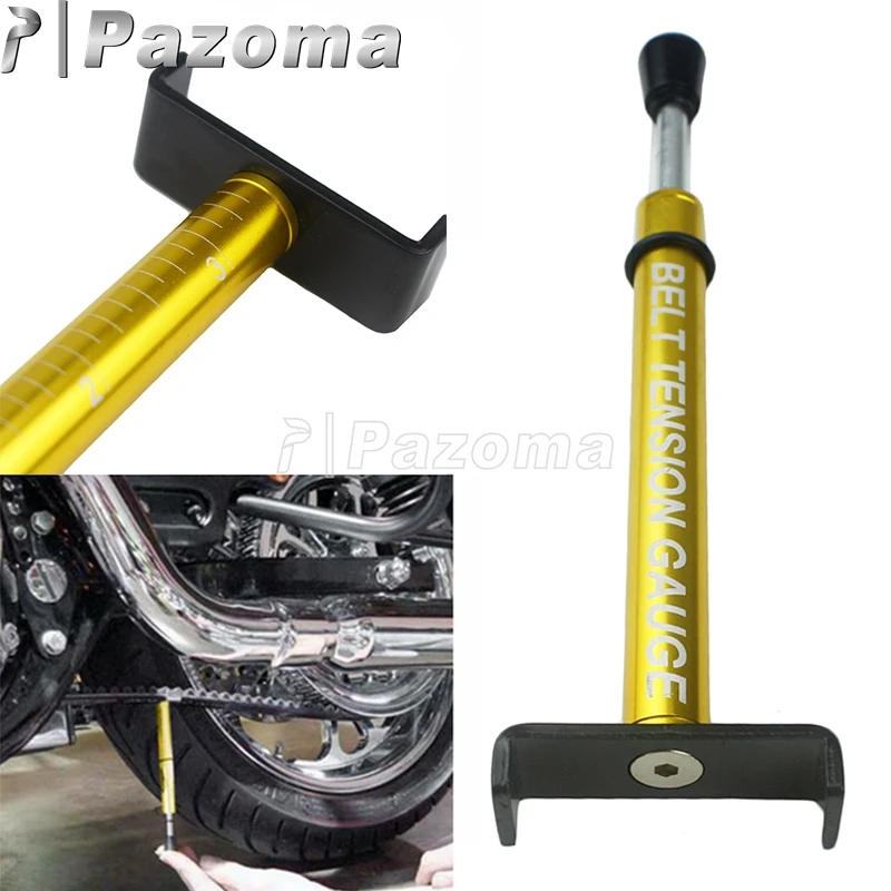 Gold Motorbike Belt Tension Gauge Tensioner Tool For Harley & All Belt
