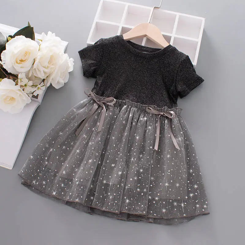 

Toddler Girls Summer Dress Kids Baby Party Wedding Dress Kids Clothes with bow 2-6Y