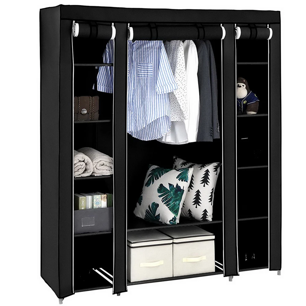 

5-Layer 12-Compartment Wardrobe Portable Closet Non-woven Fabric Wardrobe with Shelves Shelf Home Clothes Storage Organizedor