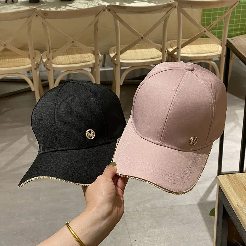Letter M Rhinestone Women Baseball Cap 2020 New Female Solid Outdoor Autumn Adjustable Embroidered Hip-hop Hats Summer Sunhat03