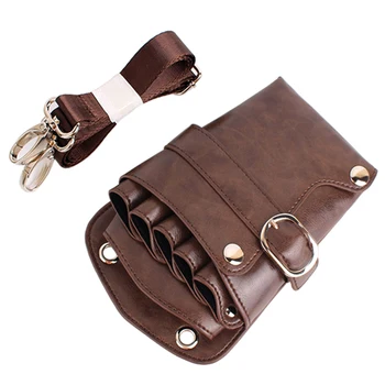 

Barber Bag Casual Rivet Waterproof Waist Pack Tool Storage Shoulder Hairdresser Scissors PU Pouch Holder Adjustable Strap