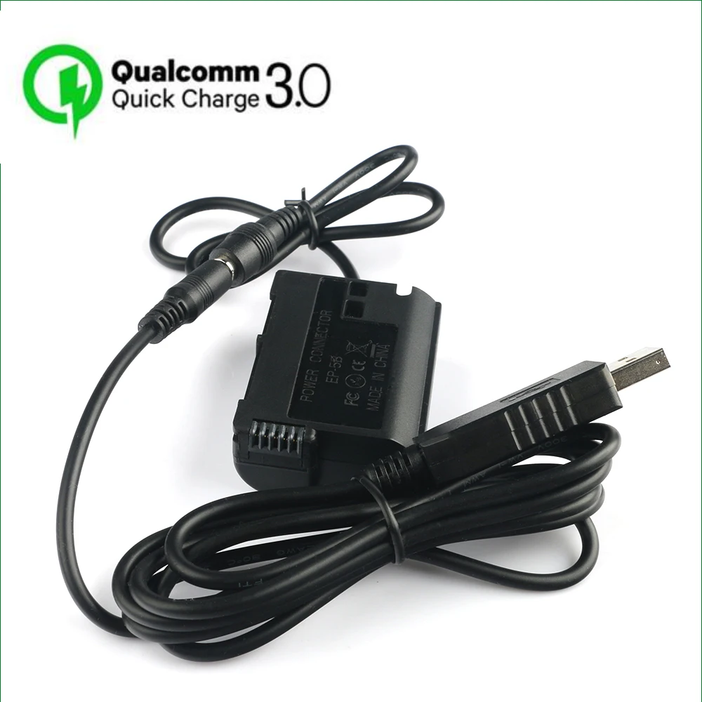 EN-EL15 EL15 EL15a EP-5B Dummy Battery Power Bank USB Cable for Nikon D500 D600 D610 D750 D780 D800 D800E D810 D810A D850