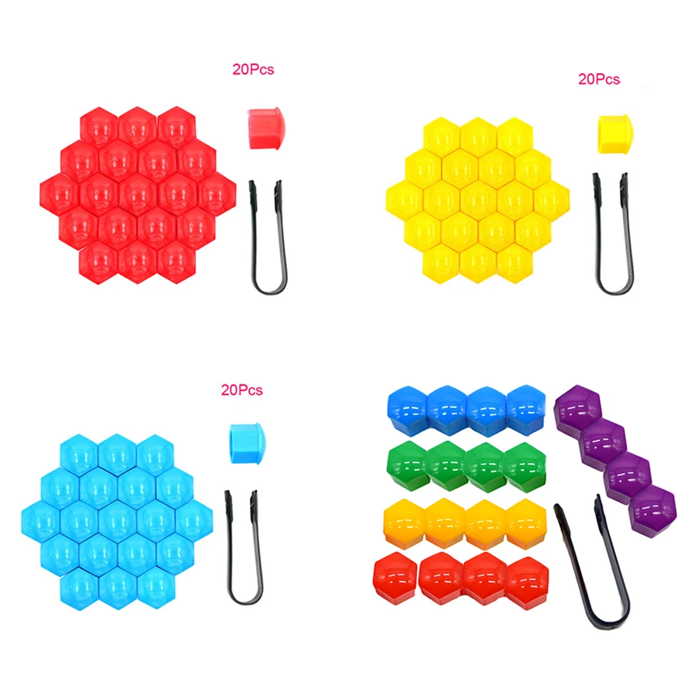 

20PCS 19mm Wheel Nut Bolt Head Cover Cap Protective Auto Hub Screw Cover Exterior Decoration Protecting Bolt Rims Dust Proof