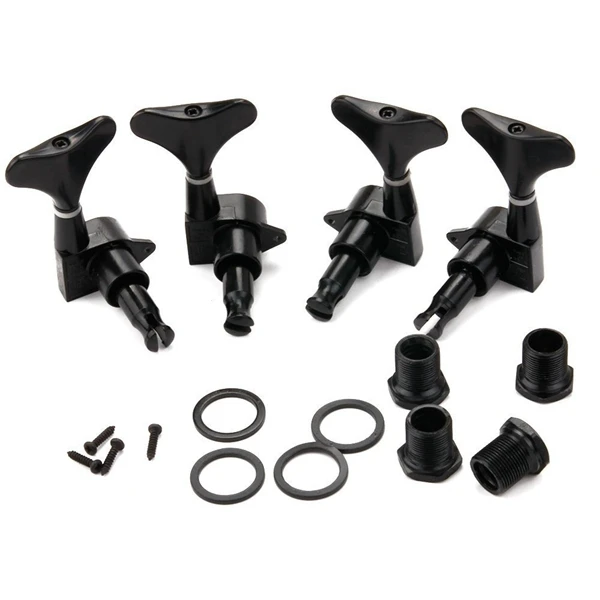 

A Set of 4 Pcs Fish Tail Buttons String Tuning Pegs Tuners Machine Heads for 4 String Bass Replacement - Black