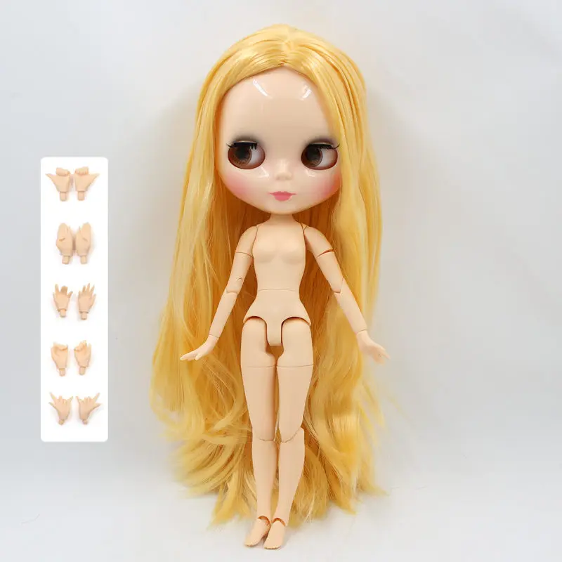ICY Fortune Days factory blyth кукла из натуральной кожи, глянцевое лицо, оранжевые прямые волосы, DIY sd Подарочная игрушка - Цвет: Черный