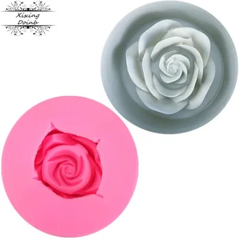 

DIY large rose sugar technology silica gel mold flower cake decoration tool fudge chocolate clay technology resin mold