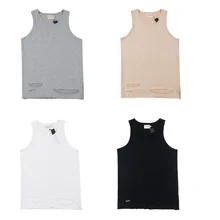 Европа и Америка, летняя уличная рубашка большого размера с разрезом, с отверстиями, удлиненная однотонная Базовая рубашка, жилет, унисекс, модная