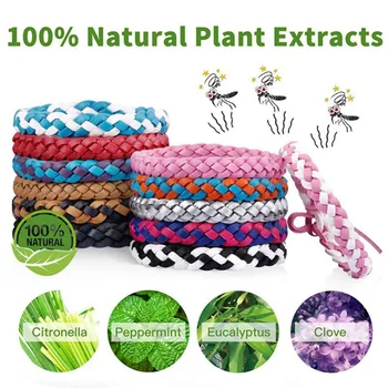 

Single / Two Color Leather Mosquito Repellent Bracelet Natural Insect Repellent Bands Outdoor And Indoor For Adult(Random Color)