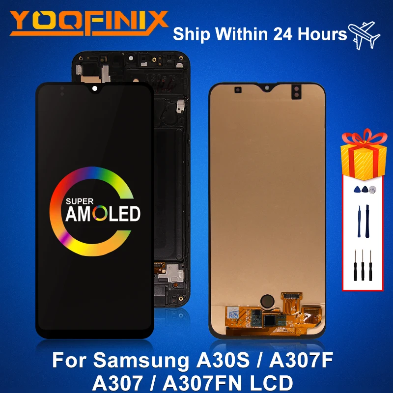 Super AMOLED дисплей 6 4 дюйма для Samsung Galaxy A30S LCD A307 A307FN с дигитайзером в сборе запасные