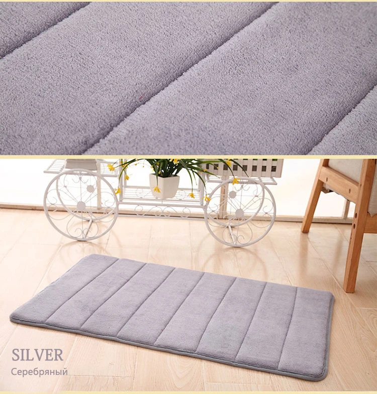

New 40*60cm Bath Mat Bathroom Carpet Absorption Water Rug Shaggy Memory Foam Mat Bathroom kitchen Floor tapis salle de bain