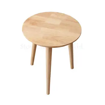 

Solid Wood European Style Coffee Table Simple Modern Small Round Table Beach Chair Balcony Corner Table