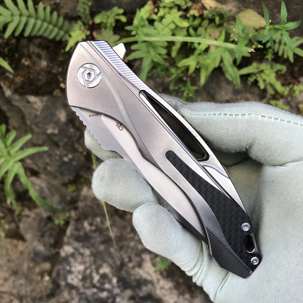 Складной нож CH3519 с оригинальным дизайном S35VN лезвие шарикоподшипника TC4