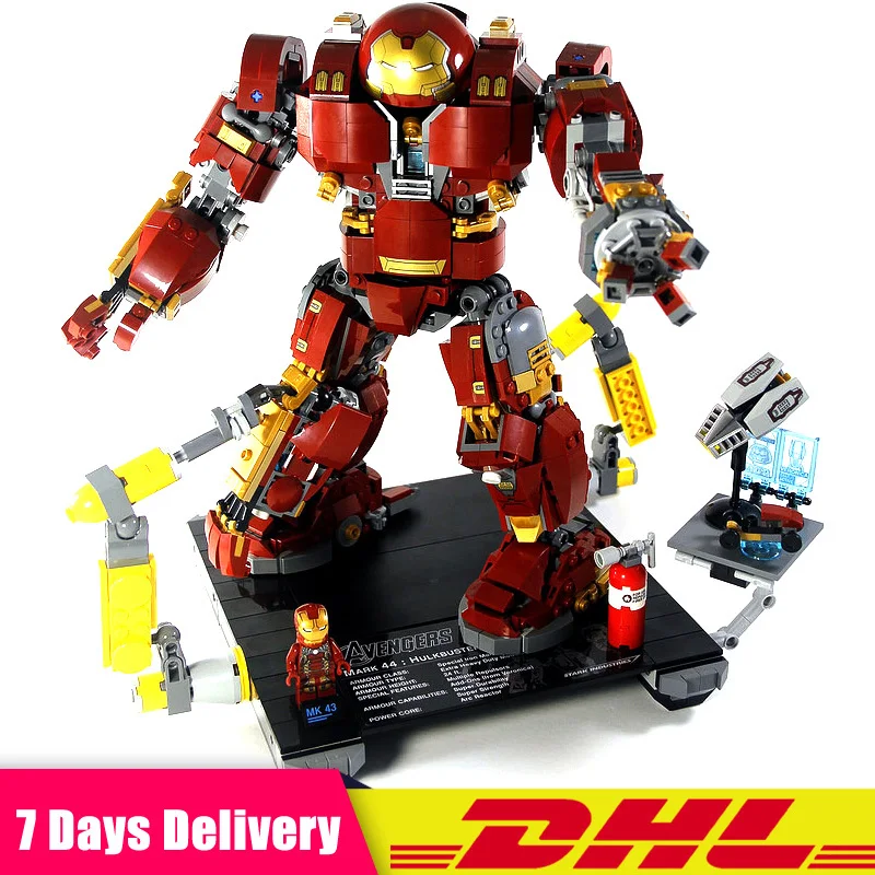 

DHL MOC Legoingly 76105 07101 1527Pcs Super Hero Iron Man The Hulkbuster Ultron Edition Toy Building Bricks Blocks Model