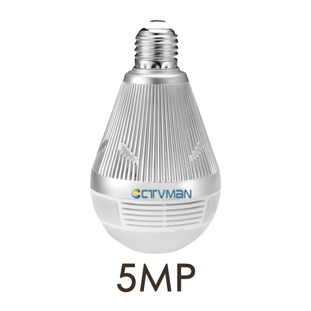 5MP CTVMAN 360 камера безопасности CCTV Мини Беспроводная IP лампа камера s рыбий глаз панорамная лампа 960P 1080P 3MP 5MP сеть Wifi Ipcam - Цвет: 5MP