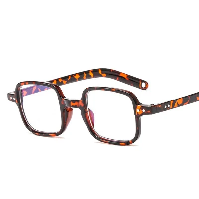 Leopard Женские очки, оправа для мужчин, анти-голубые легкие очки, оправа, винтажные Квадратные прозрачные линзы, оптические очки, оправа для очков - Цвет оправы: Leopard