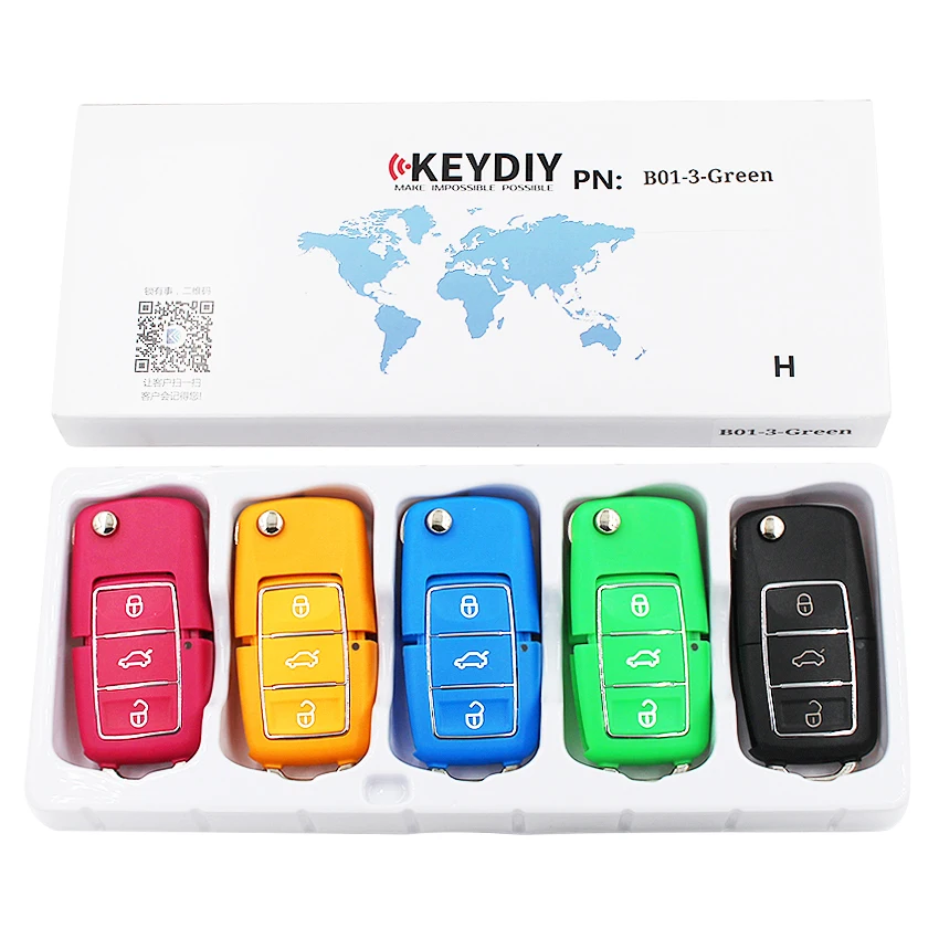 5 шт./лот KEYDIY серии B B01-3 роскошный черный зеленый желтый синий розовый 3 кнопки универсальный пульт дистанционного управления для KD900 URG200 KD-X2