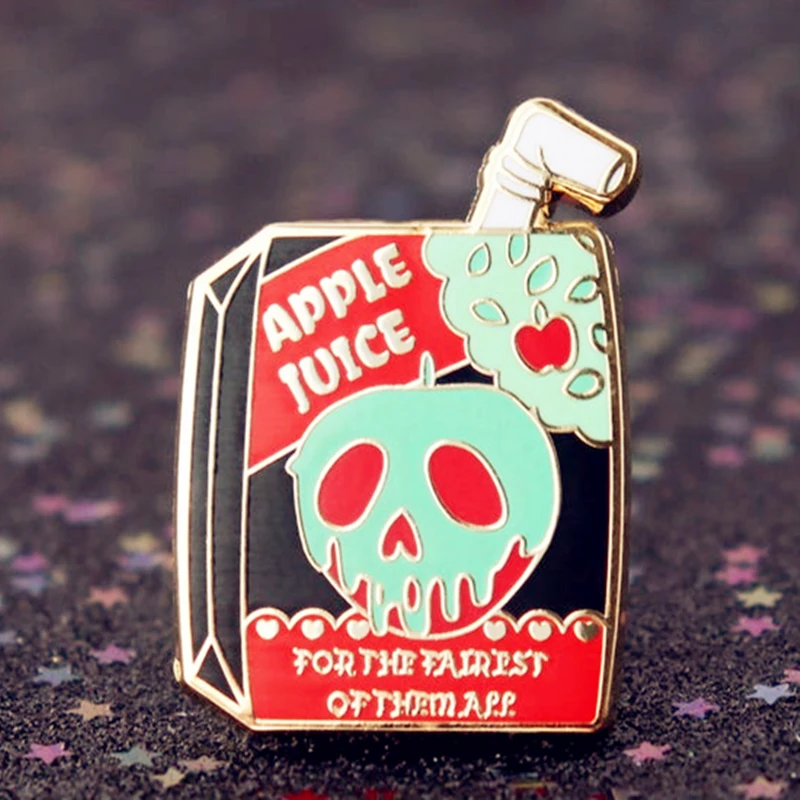 Ядовитый яблочный сок зернистая Шпилька эмалированные металлические значки