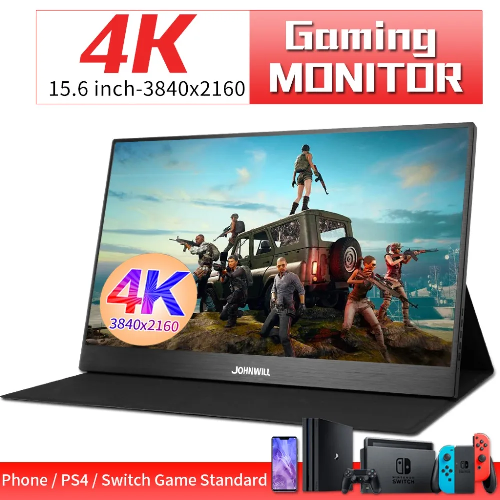  New Monitor 4K 15.6 inch LCD 3840X2160 IPS 2HDMI DP type-C portable screen 60FPS Video Gaming monit