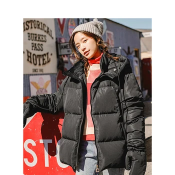 

INMAN Winter New Arrival Female Hooded With Gloves Loose Casual Midium And Long Section Down Coat