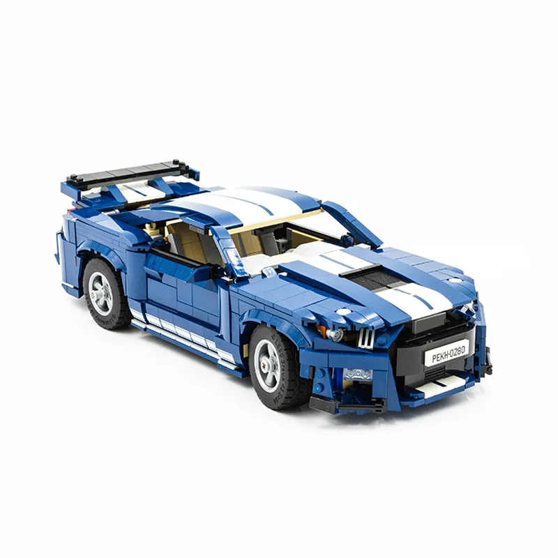 Новый конструктор MOC- 10265 Mustang Shelby GT500, автомобильные блоки F150 Raptor, классический пикап, Сборная модель, игрушки «сделай сам», подарки на день рождения