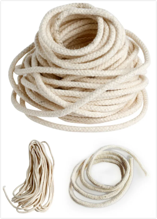 Length 10m / diameter 4mm round cotton oil lamp oil wick burner alcohol wick rope cotton DIY physical material oil lamp wicks