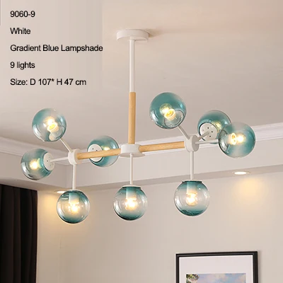 9 light blue Современная хрустальная люстра элегантная K9 кристалл дымчато-Серый Кристалл Подвеска Lamparas для кафе ресторана отеля - Цвет абажура: 9 light blue