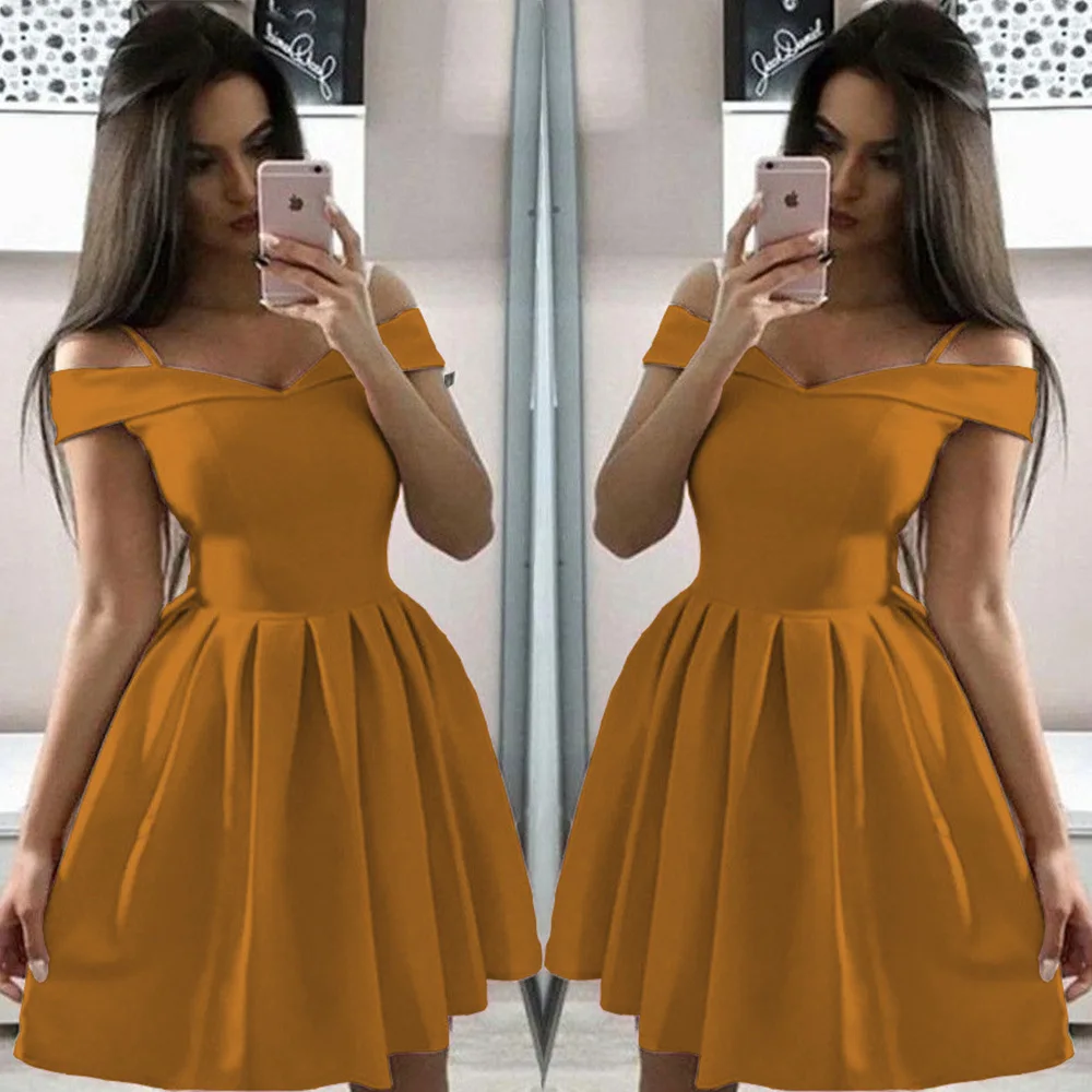 Women Summer Dress Plus Size Solid Color Short Sleeve Female Casual High Waist Oversize Mini Dresses Clothes vestidos S-3XL