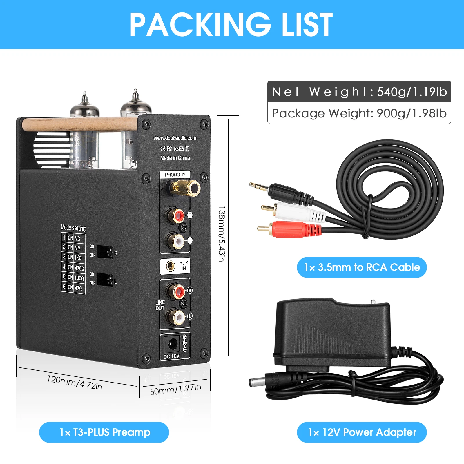 giratórias pré-amplificador de fone de ouvido de mesa amp