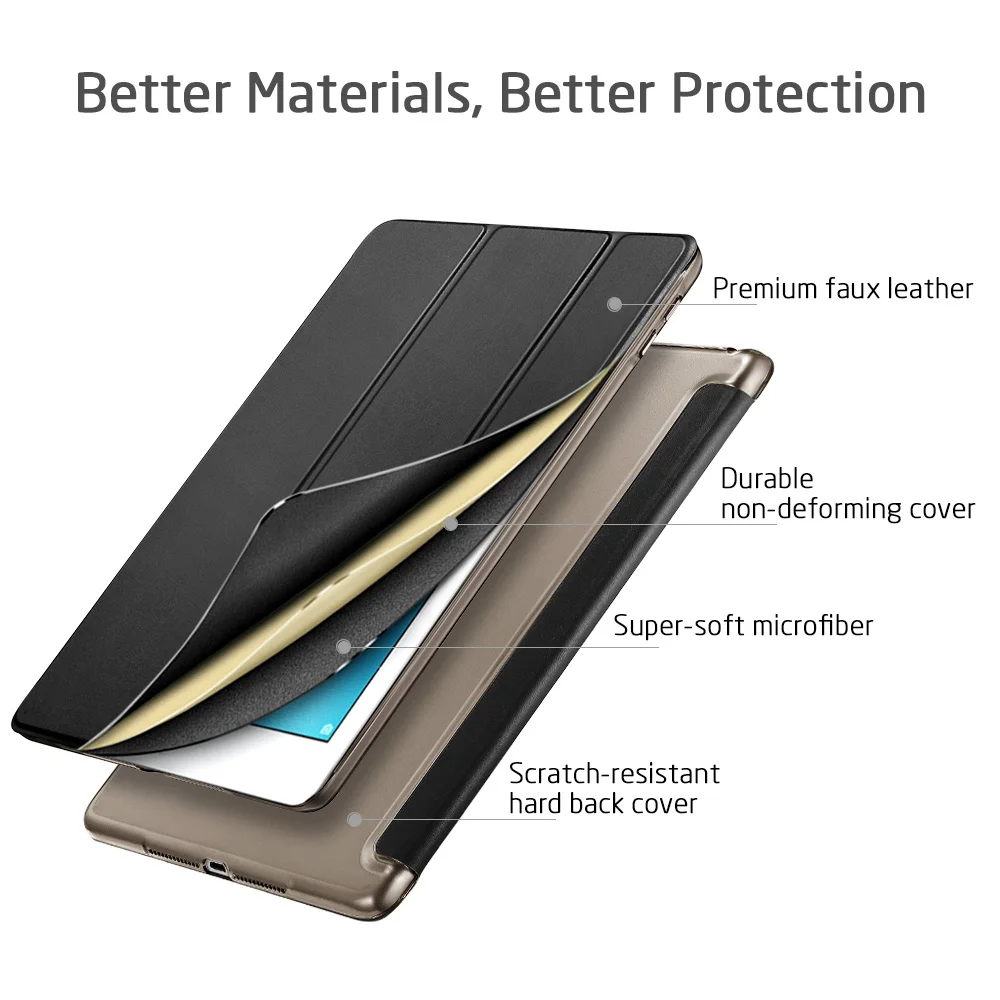 ESR чехол для iPad 7th Gen 10," 10,2 ударопрочный Ptotective чехол Trifold Smart Auto Sleep Wake Fold Stand чехол для iPad 7